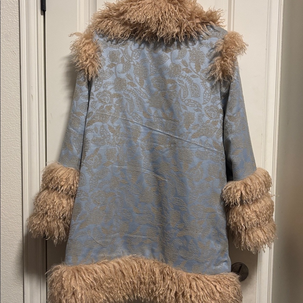 NWT SPELL STARLET JACQUARD COAT POWDER BLUE L - Picture 10 of 10